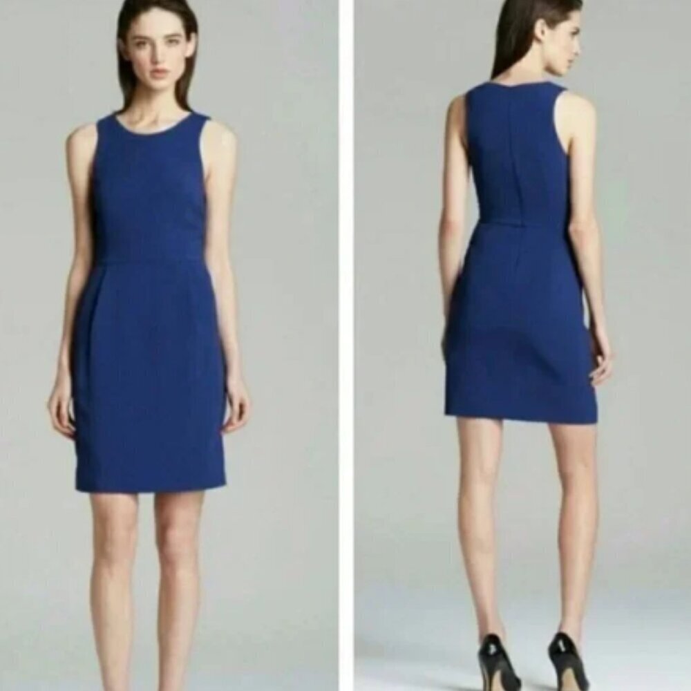 THEORY Ballia Stretch Sheath Dress Blue Size 8
